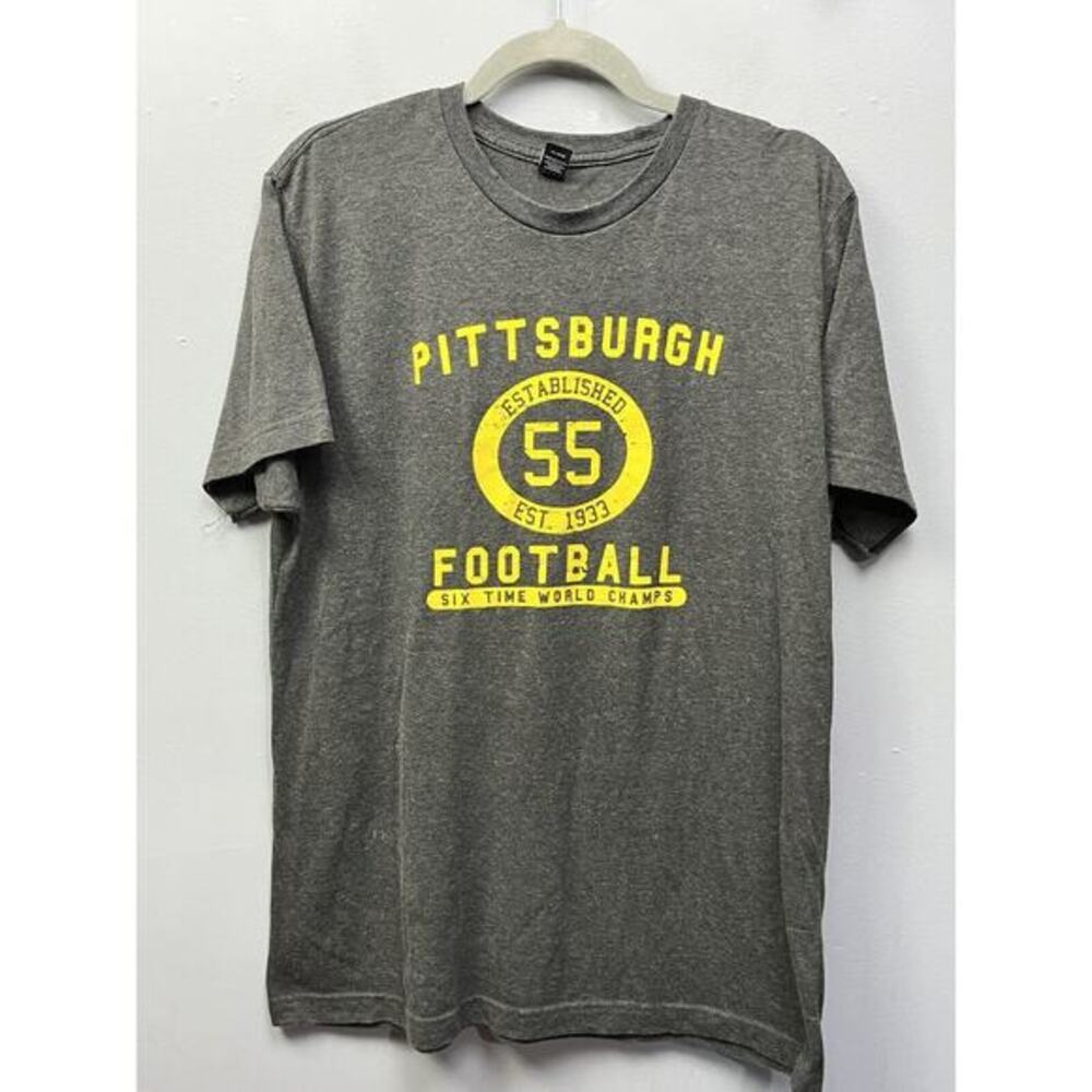 Pittsburgh Steelers Shirt Mens Large Gray Devin Bush 55 Football NFL